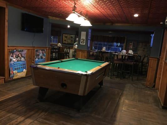 Pool table in bar area