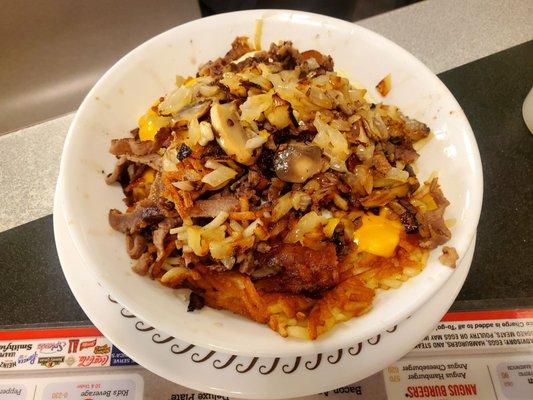 Hashbrown Bowl with everything but the kitchen sink thrown in