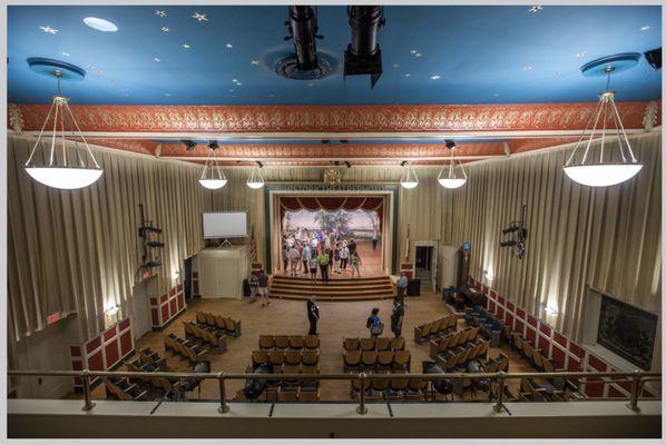 View from the upper level toward the stage