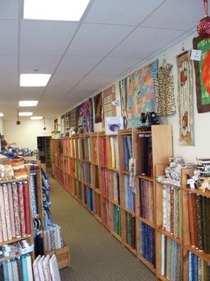 Fabrics Galore! We have been known to have the hard to find layer cakes, jelly rolls and fabric blocks you've been searching for