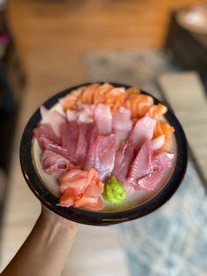 Tuna, hamachi and salmon