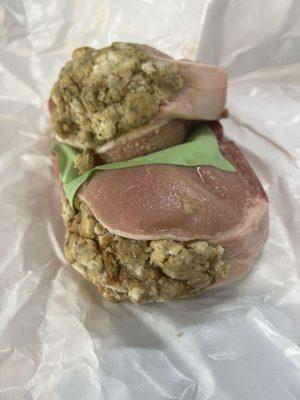 Stuffed pork chops