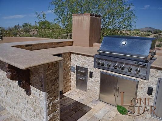 This outdoor kitchen is the perfect place to entertain.