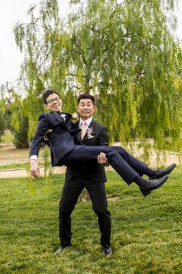 Best man and Groom at Japanese couple wedding  in Loma Linda Seventh Day Adventists