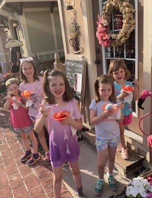 The girls with their fabulous snow cones