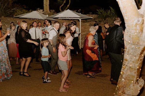 Dance party in the desert.