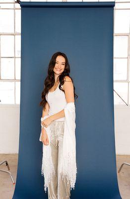 Tilde Top in White with Josefine Pant in Cold Wash Sand