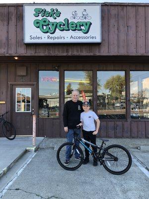 Jim and my son with his first BMX bike