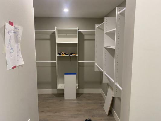 Closet assembly and installation