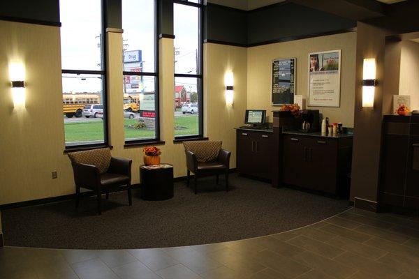 Lobby view of member waiting area.