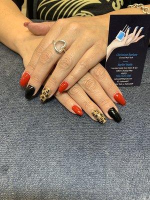 Hard gel nails with gel polish and nail art