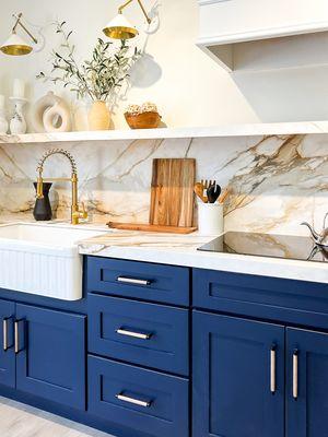 Navy Shaker Cabinets