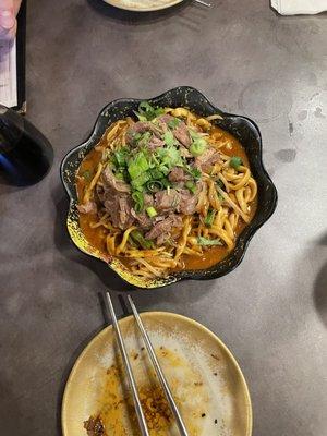 Chili the beef lamen, the noodles are so chewy!