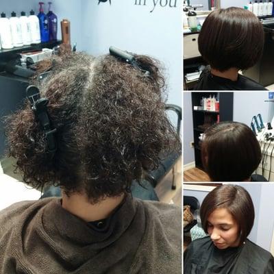 Before and After!! The one and Only Brazilian Blowout.