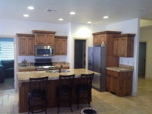 Kitchen cabinets with granite tops