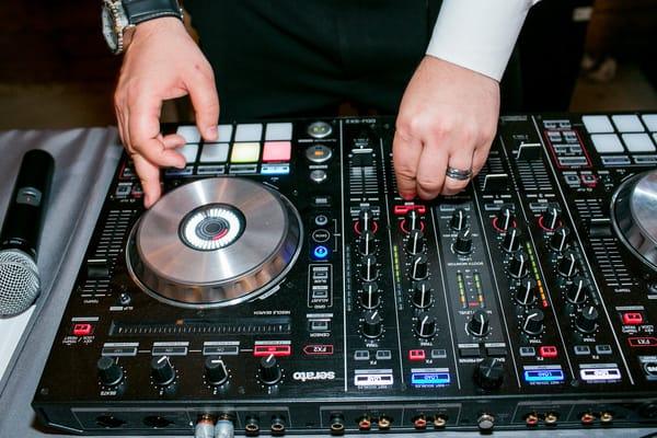 DJ Brian B crushing it at our wedding Photo credit to ScottClarkPhoto