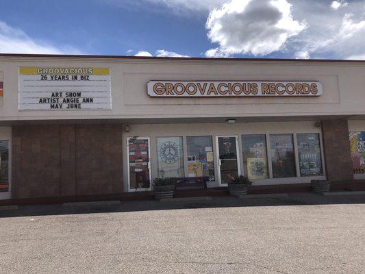 Groovacious Record store.  Just look for JoAnns Fabric. Its across the street.