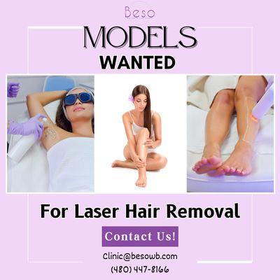 Laser Hair Removal Models Wanted! Contact us for more details!