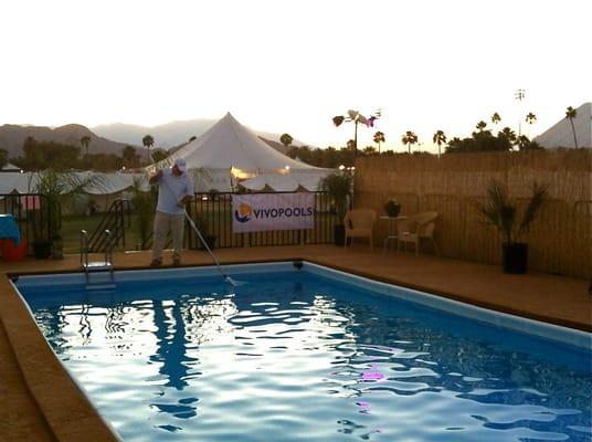 Vivo serving a pool at Coachella!