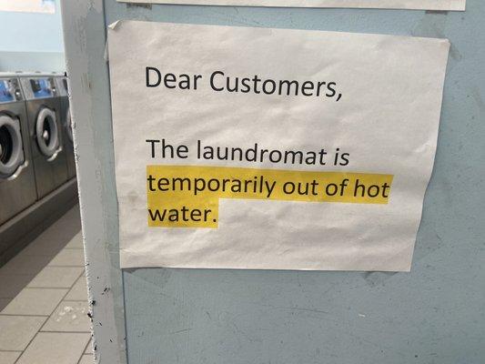 No hot water