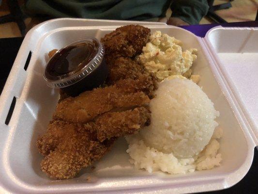 Chicken katsu and Mac salad