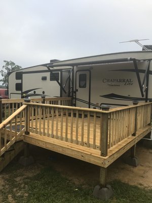 Deck on rv