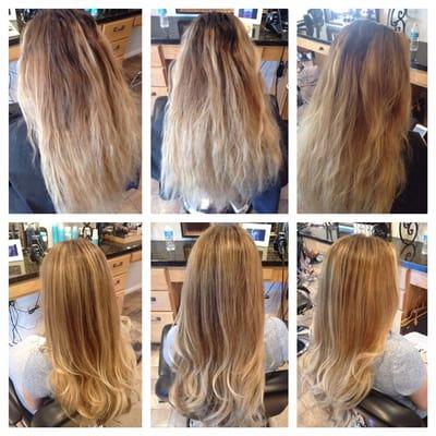 Before & after... Balayage highlights by Evette