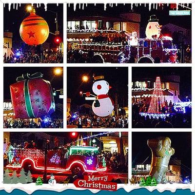 Montage of images from the Palm Springs Festival of Lights Parade