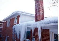 This is what a ice dam looks like with it's own waterfall.