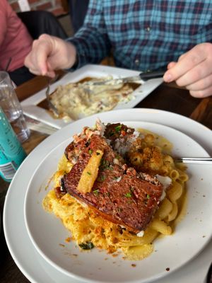 meatloaf - on a side of mac and cheeese.....good?  yes!