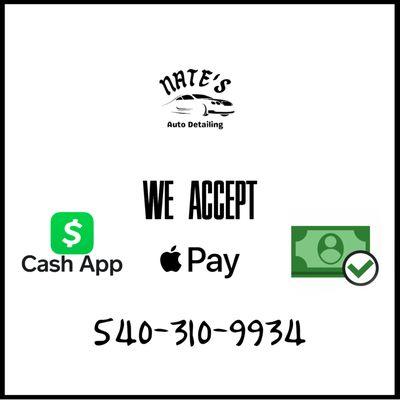 Accepted forms of payment