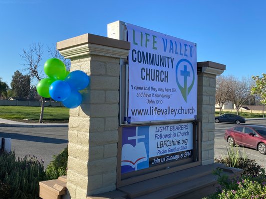 New Sign! Life Valley Community Church - formally began, Feb. 13, 2022, from East Valley Church and LifeCity Church joining together.