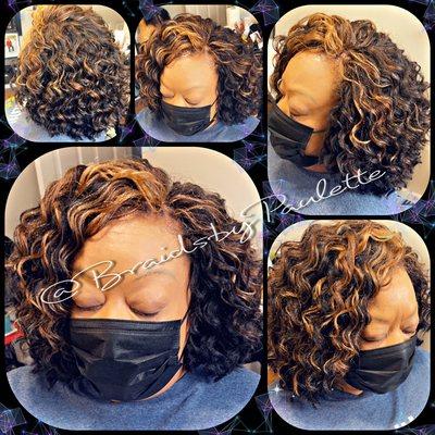 Crochet weave done with Kima ripple deep.  Hair included services available.