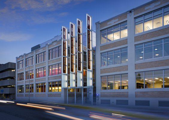 The Warren Alpert Medical School as seen from Eddy Street, in Providence's Jewelry District.