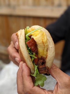 The Famous egg sandwich with everything on their own English muffin.