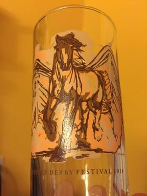 Derby glass you get for FREE for every Pegasus Pin you purchase - just bring the enclosed coupon to any Liquor Barn location.