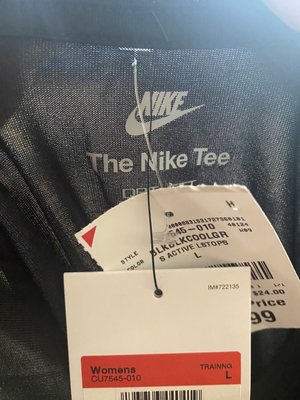 Hole in the shirt where associates placed price tag.