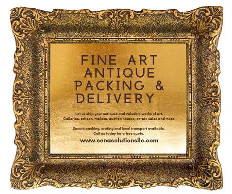 White Glove Services available for the packing, crating and local delivery of fine arts, antiques and more.