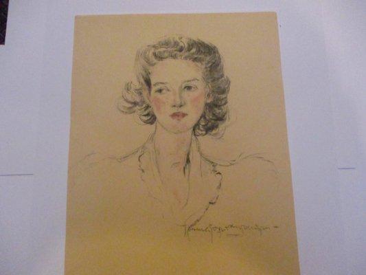 Pencil and Pastel portrait by Norma Sweringen 1921