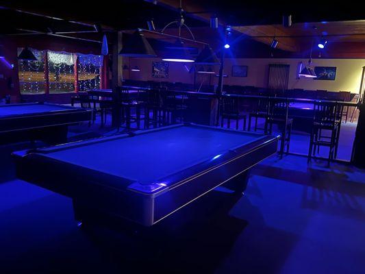 Blacklight billiards at On Cue