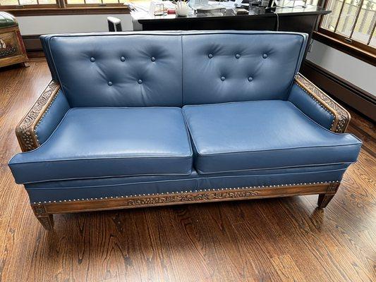 Armanios upholstery in Midland Park reupholstered our antique sofa with real leather. We are most pleased with the quality of his work.