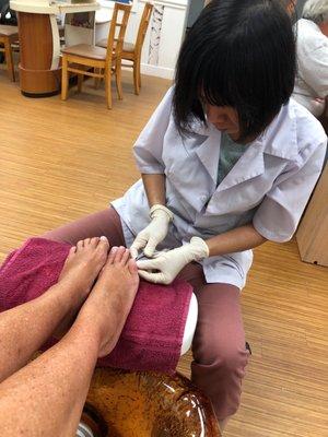 Gentle pedicure