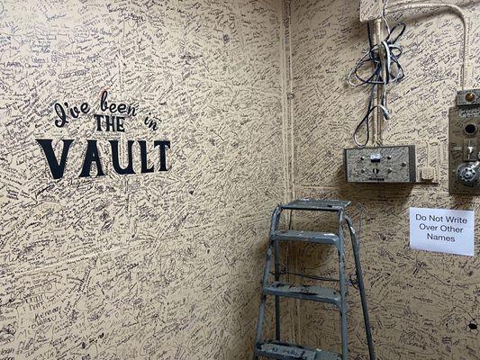 The vault with all the thousands of signatures