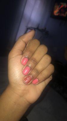 Short cute and simple gel manicure