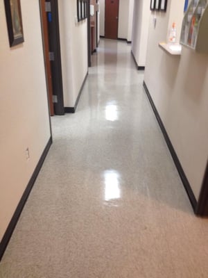 Commercial Flooring after stripping and polishing