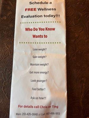 Wellness Evaluation