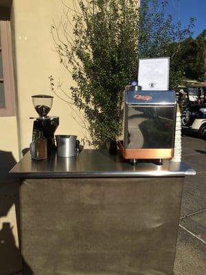 Our mobile espresso bar can set up anywhere all we need is 1 regular old, wall outlet!