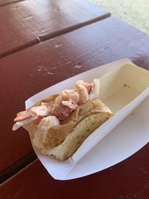 Lobster roll with Mayo (May have been half eaten because of how delicious it was!)