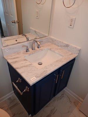 Bathroom vanity and flooring remodel