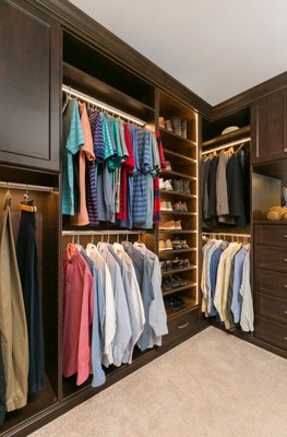 Custom closet for him.